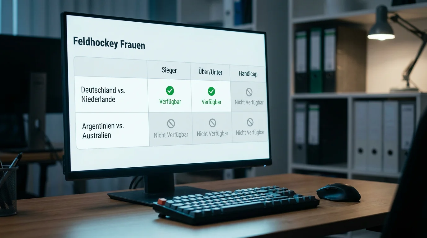 Feldhockey Damen-Kombinwetten Marktübersicht: verfügbare Wettmärkte bei GGL-lizenzierten Buchmastern für Damen-Events