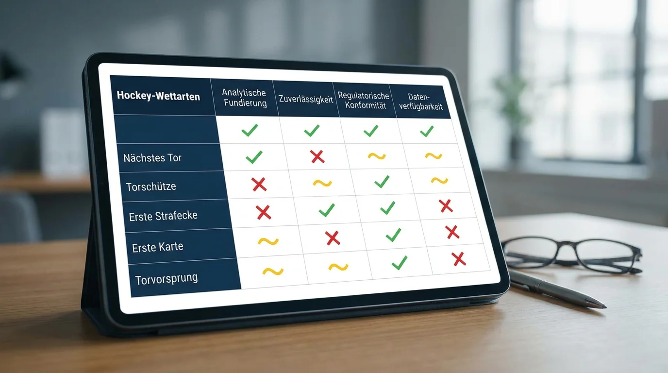 Bewertungsmatrix für die Kombi-Eignung verschiedener Feldhockey-Ereigniswetten-Typen