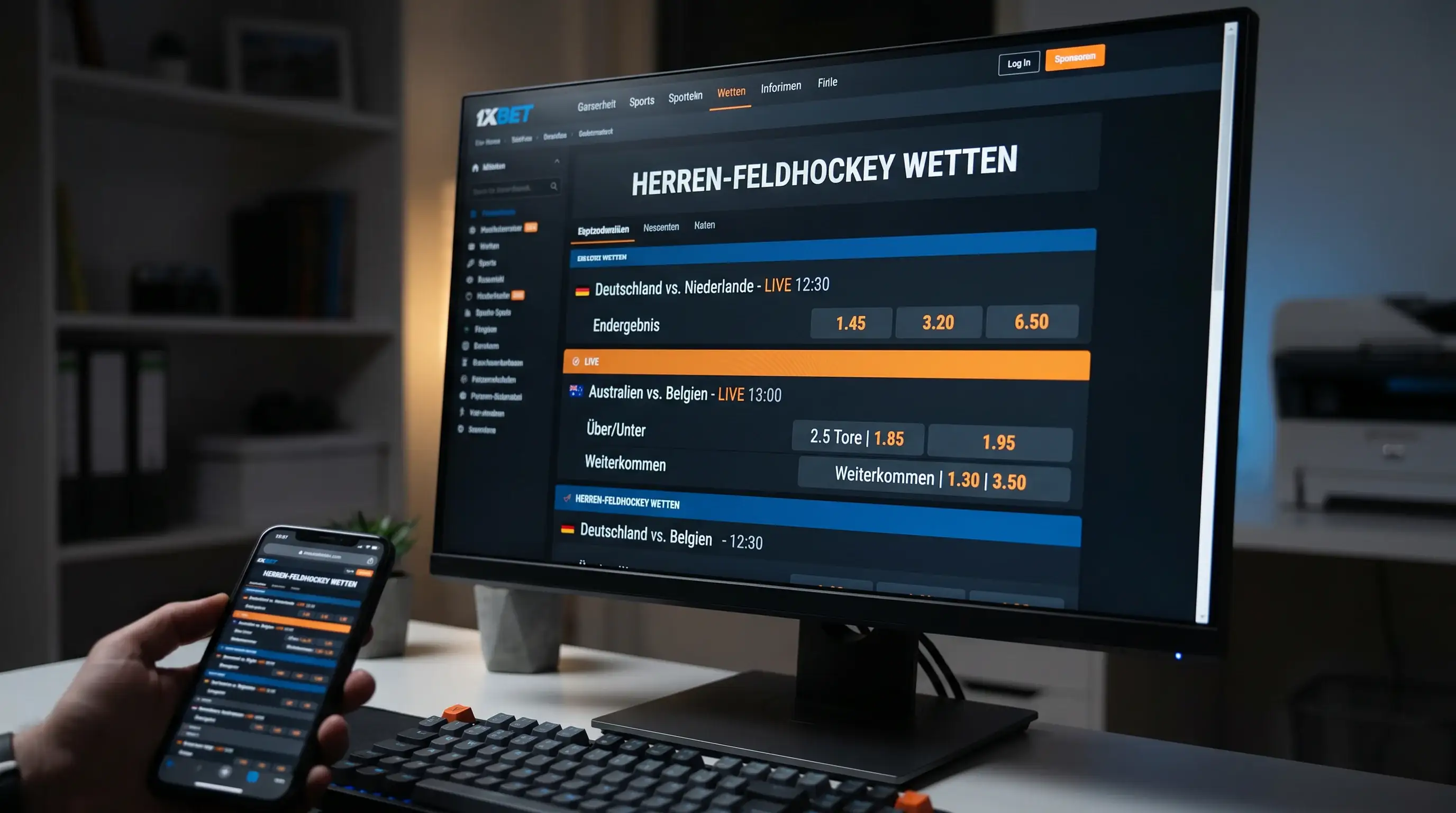 Herren-Feldhockey Marktübersicht bei GGL-lizenzierten Buchmastern: verfügbare Wettarten und Event-Abdeckung