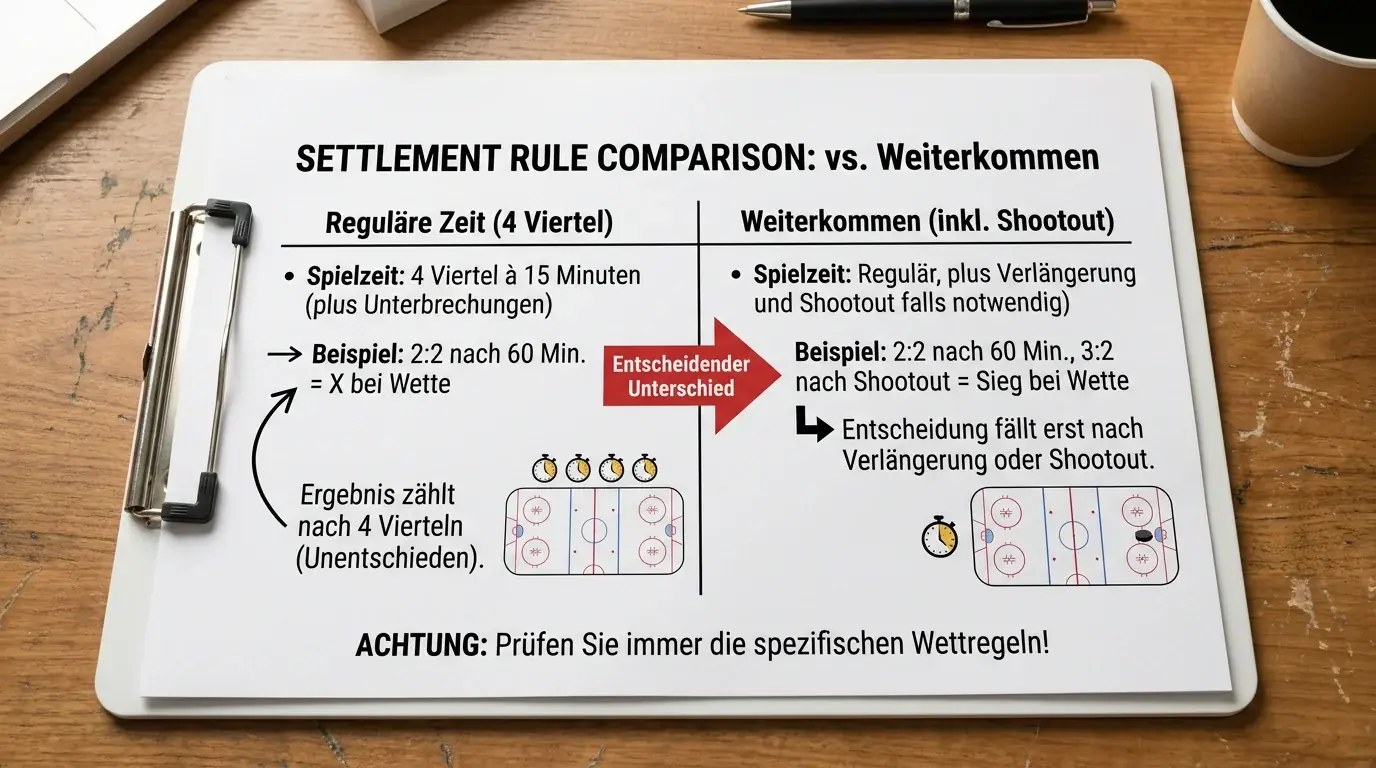 Feldhockey Shootout-Abrechnung bei Kombiwetten – 1X2 vs. Weiterkommen-Wette erklärt