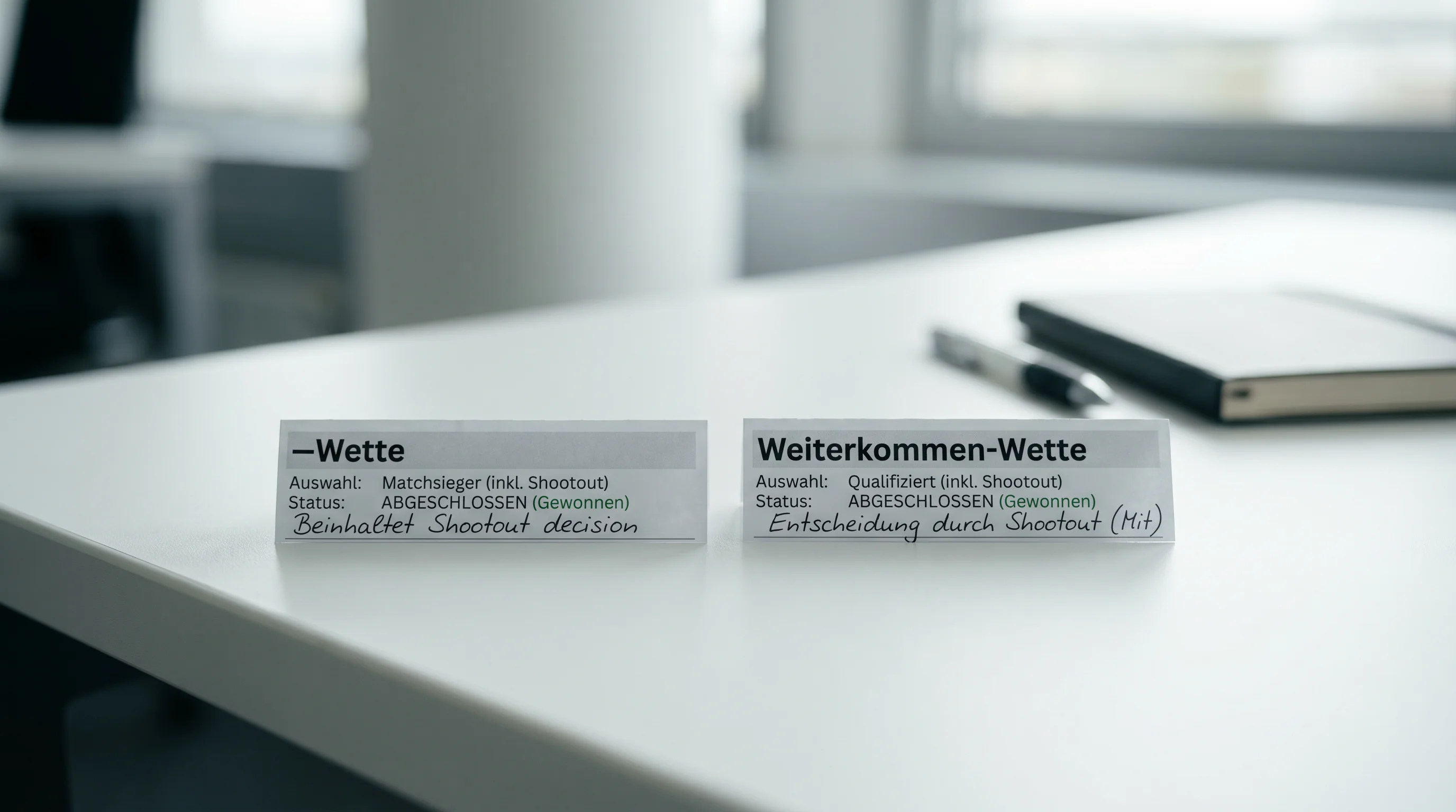 Vergleich 1X2-Wette und Weiterkommen-Wette bei Feldhockey-Shootout: Settlement-Unterschiede auf einem Wettschein