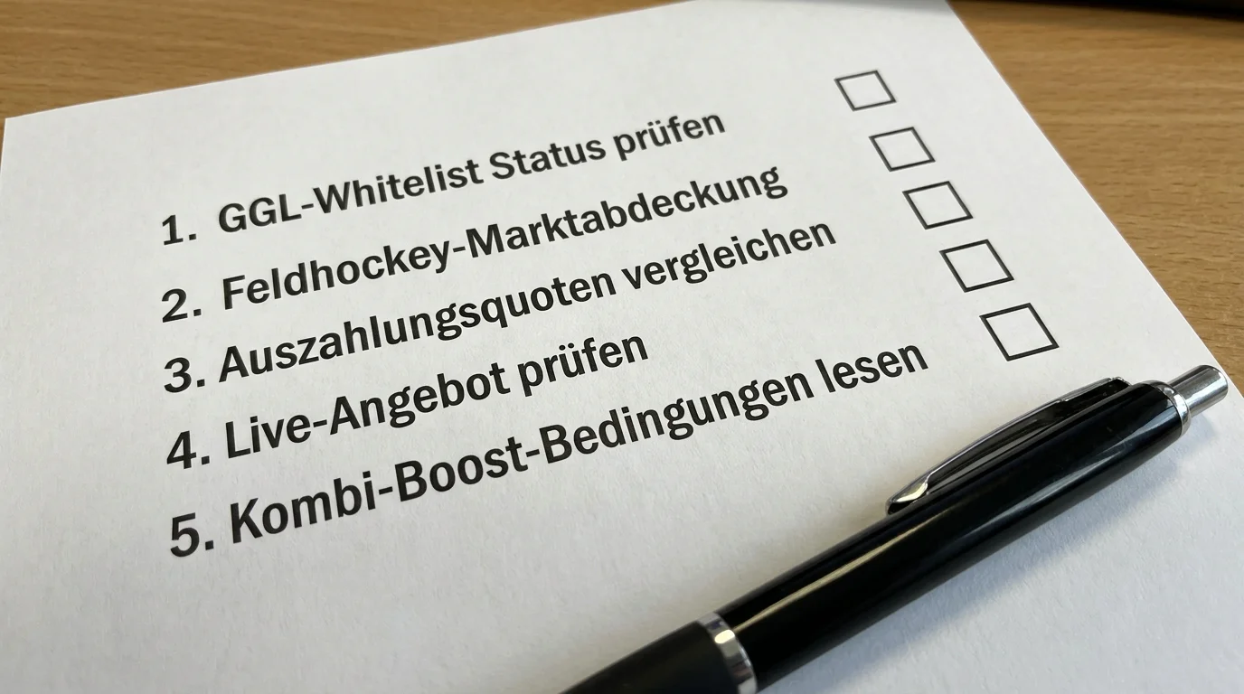 Richtige Anbieter-Wahl für Feldhockey Kombiwetten – GGL-Lizenz, Markttiefe und Auszahlungsquoten