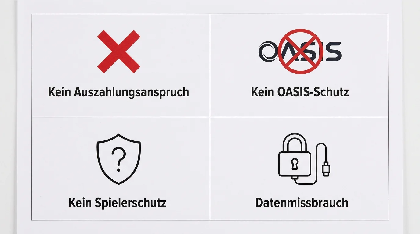 Gefahren für Sportwetter bei illegalen Anbietern Kein OASIS kein Schutz keine Auszahlung