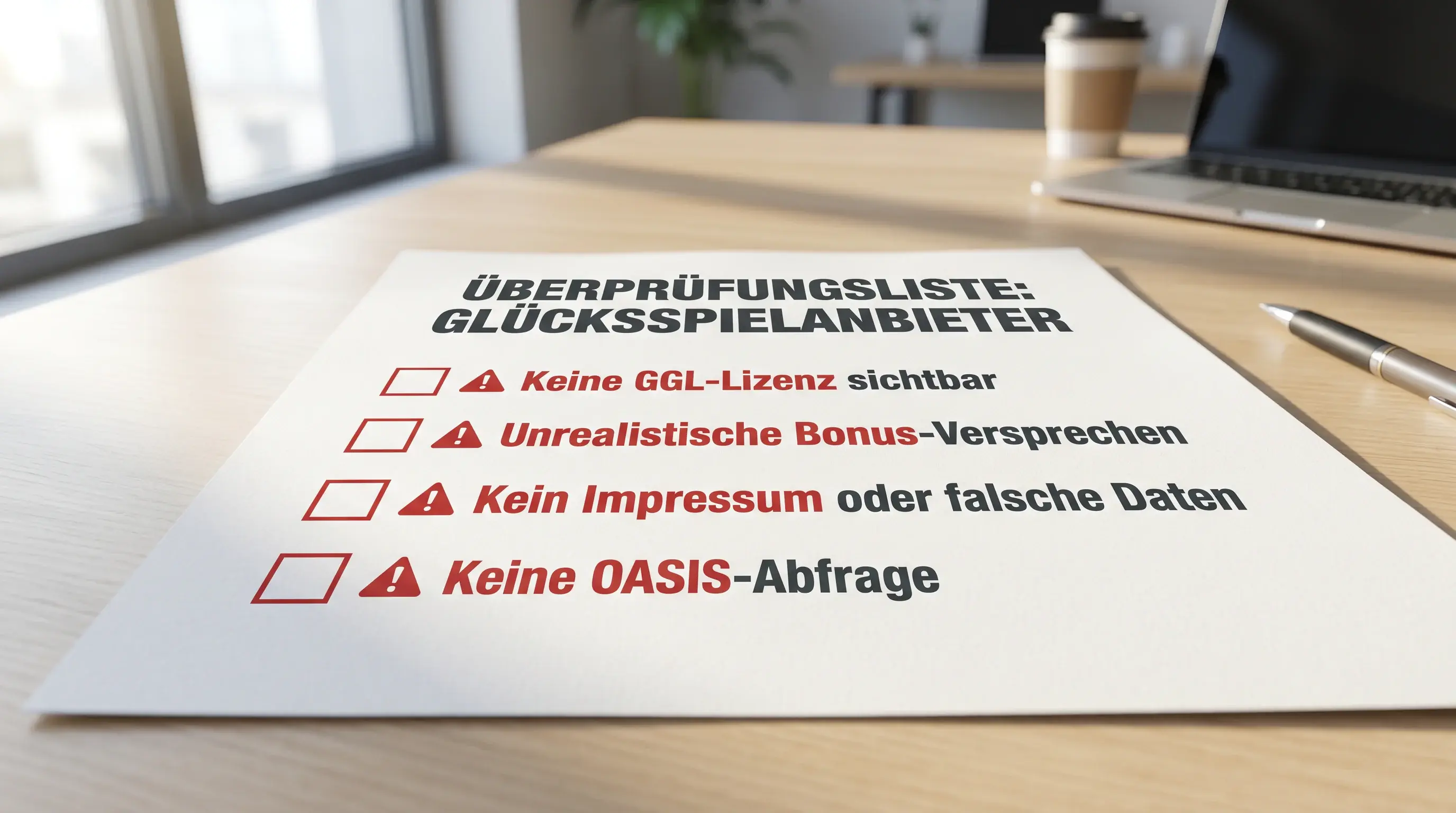 Warnsignale illegale Sportwetten-Anbieter keine GGL-Lizenz keine de-Domain kein OASIS